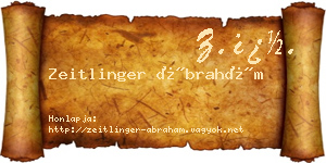 Zeitlinger Ábrahám névjegykártya